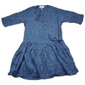 One Teaspoon Starry Night Wrap Dress Navy Blue White Dot Women's Size Medium